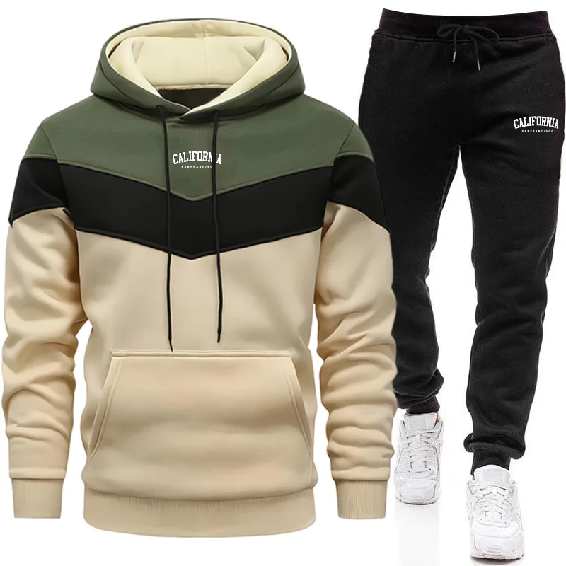 Winter Clothing Pants - Conjunto de Moletom Masculino Casual com