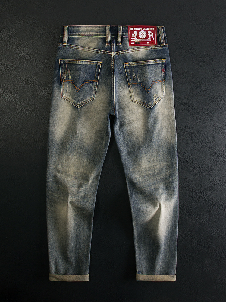 Winter Clothing Youtube - Jeans masculino retro pequeno tubo reto