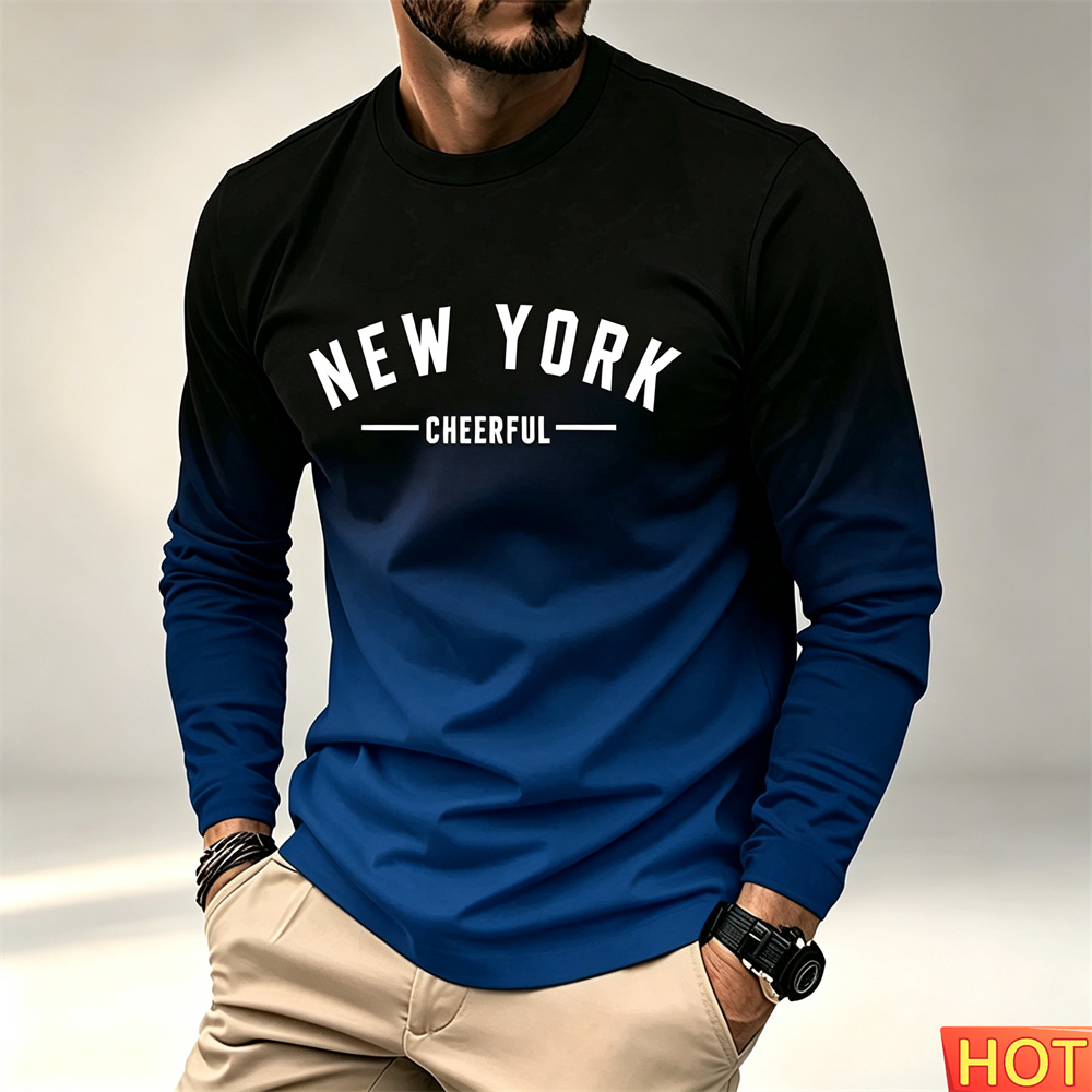 Winter Clothing New York - Nova Camiseta Masculina de Manga Longa