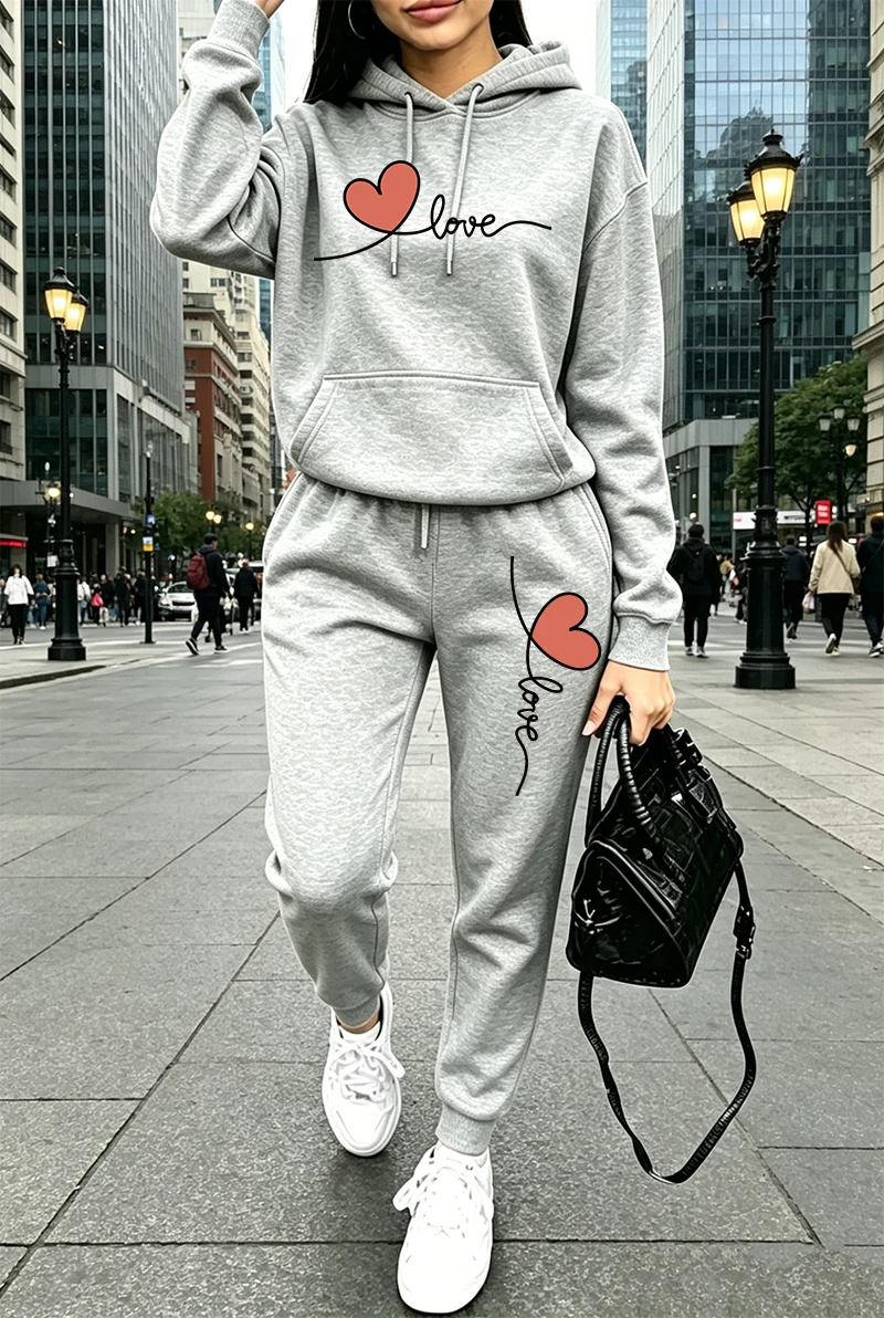 Conjunto de Moletom Feminino E - Winter Clothing Pants avaliação e preço
