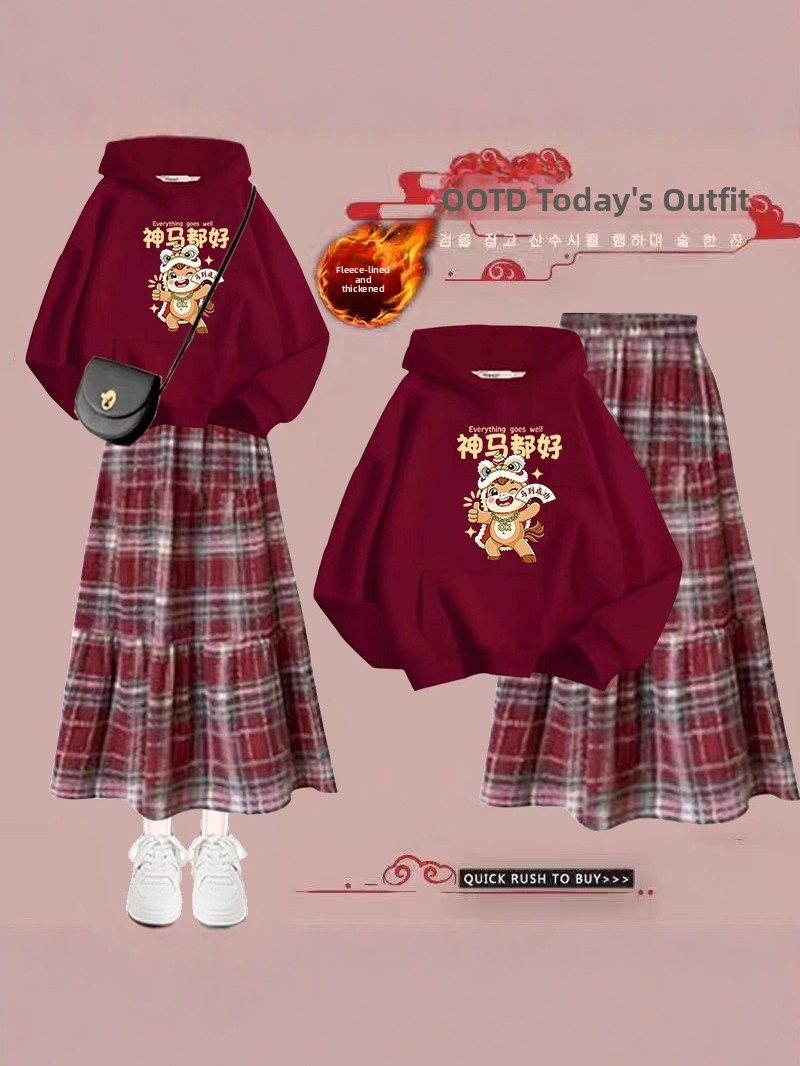 Conjunto de Vestido Vermelho d - Clothing Style Winter avaliação e preço